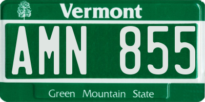 VT license plate AMN855