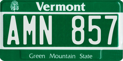 VT license plate AMN857