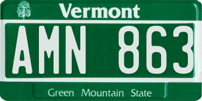 VT license plate AMN863