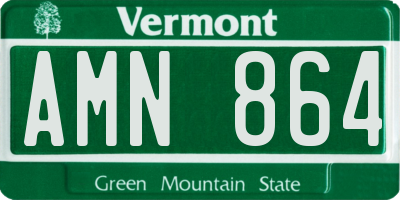 VT license plate AMN864
