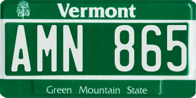 VT license plate AMN865