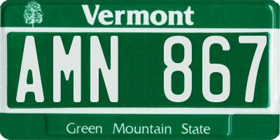 VT license plate AMN867