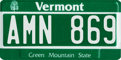 VT license plate AMN869