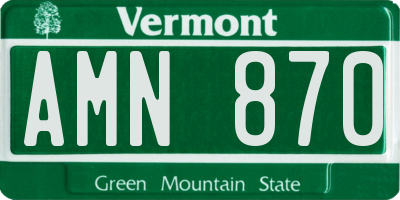 VT license plate AMN870