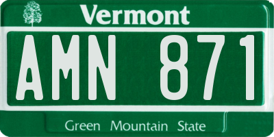 VT license plate AMN871