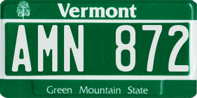 VT license plate AMN872