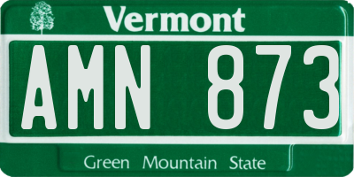 VT license plate AMN873