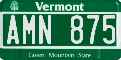 VT license plate AMN875