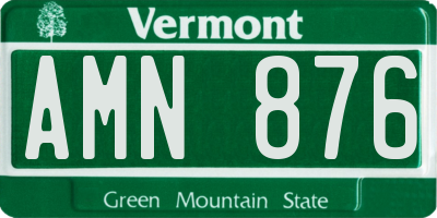 VT license plate AMN876