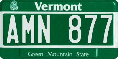 VT license plate AMN877