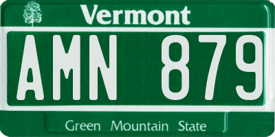 VT license plate AMN879