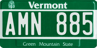 VT license plate AMN885