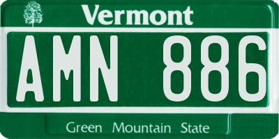 VT license plate AMN886