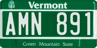 VT license plate AMN891
