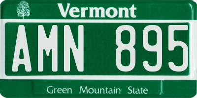VT license plate AMN895