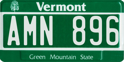 VT license plate AMN896