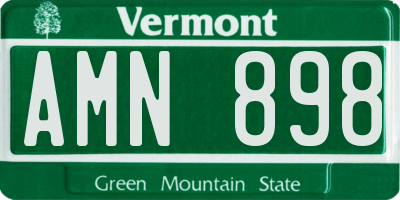 VT license plate AMN898