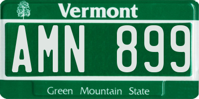 VT license plate AMN899