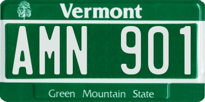 VT license plate AMN901