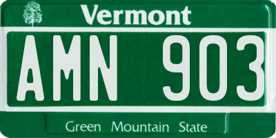 VT license plate AMN903