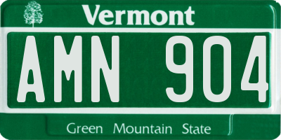 VT license plate AMN904