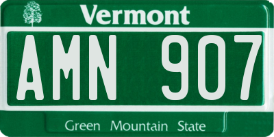 VT license plate AMN907