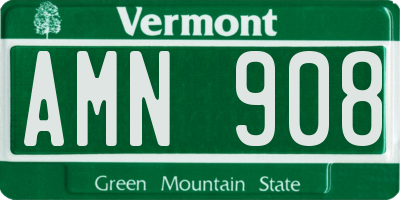 VT license plate AMN908
