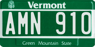 VT license plate AMN910