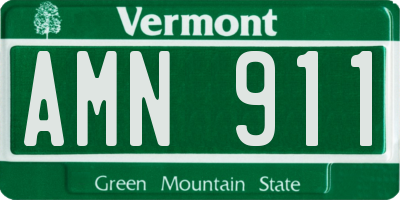 VT license plate AMN911
