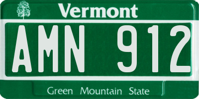 VT license plate AMN912