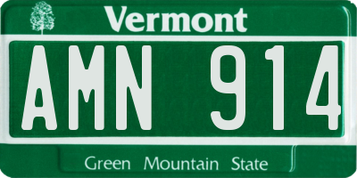 VT license plate AMN914