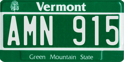 VT license plate AMN915