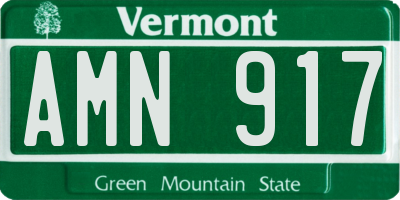 VT license plate AMN917
