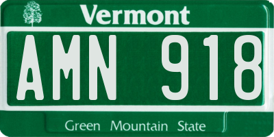 VT license plate AMN918
