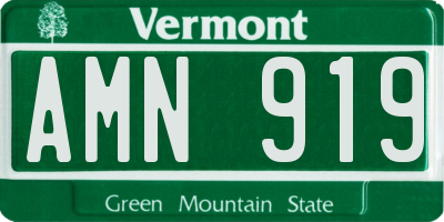 VT license plate AMN919