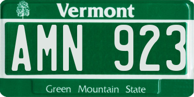 VT license plate AMN923