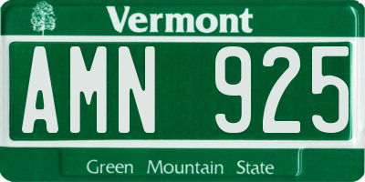 VT license plate AMN925