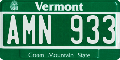 VT license plate AMN933