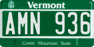 VT license plate AMN936