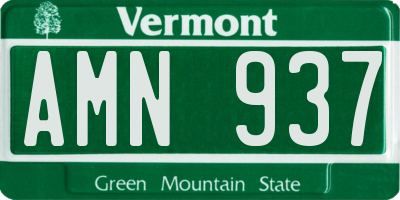 VT license plate AMN937