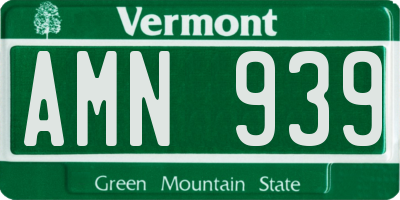 VT license plate AMN939
