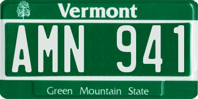 VT license plate AMN941