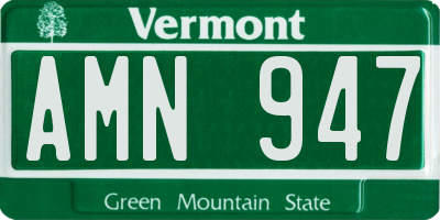 VT license plate AMN947