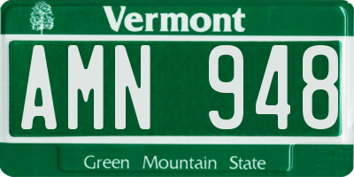 VT license plate AMN948