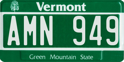 VT license plate AMN949