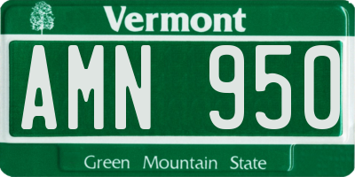 VT license plate AMN950