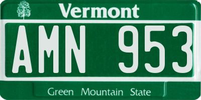VT license plate AMN953