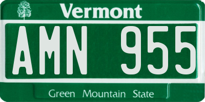 VT license plate AMN955