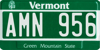 VT license plate AMN956