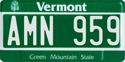 VT license plate AMN959